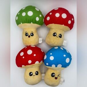 Mushroom Plush Set (4) 9 inch